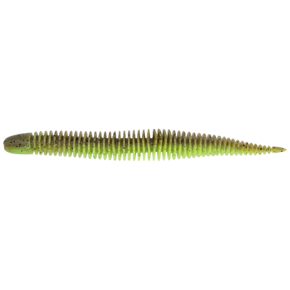 GEECRACK BELLOWS STICK WORM 5.8IN 6PK green pumpkin charteruse