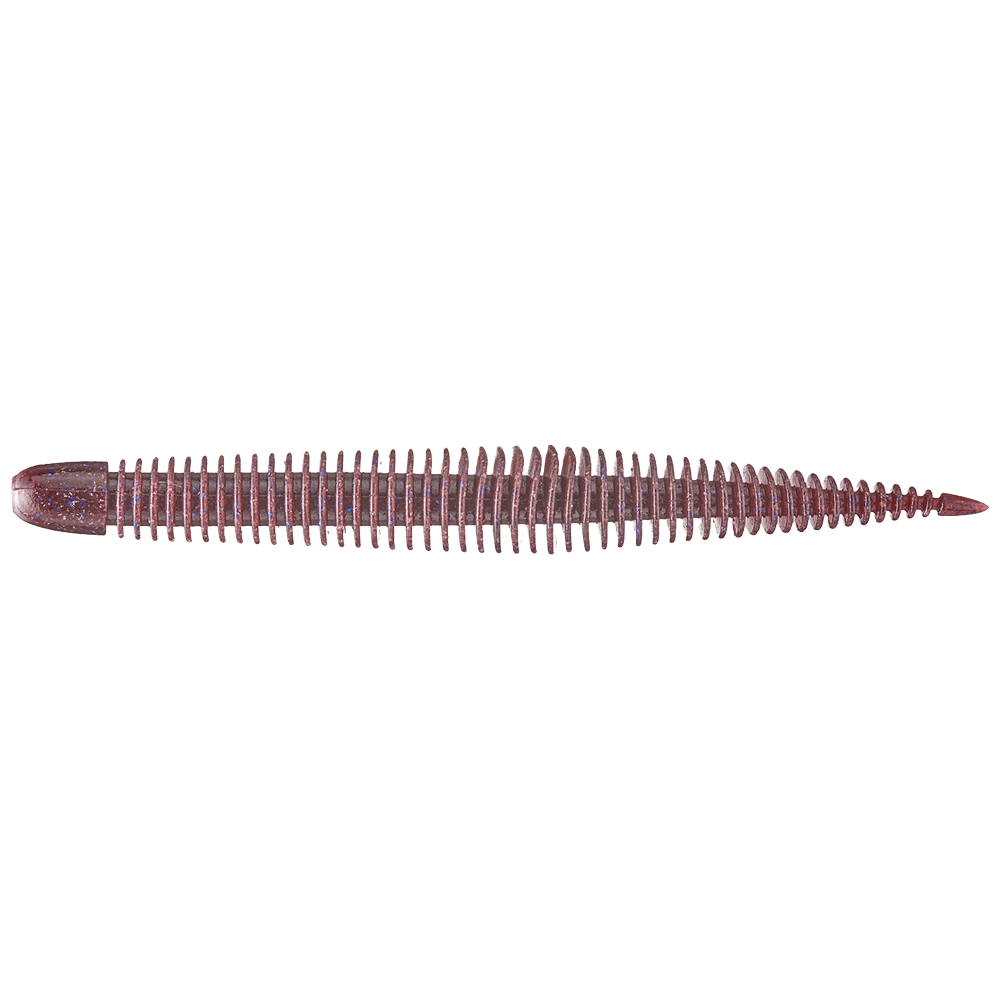 GEECRACK BELLOWS STICK WORM 5.8IN 6PK plum blue flake