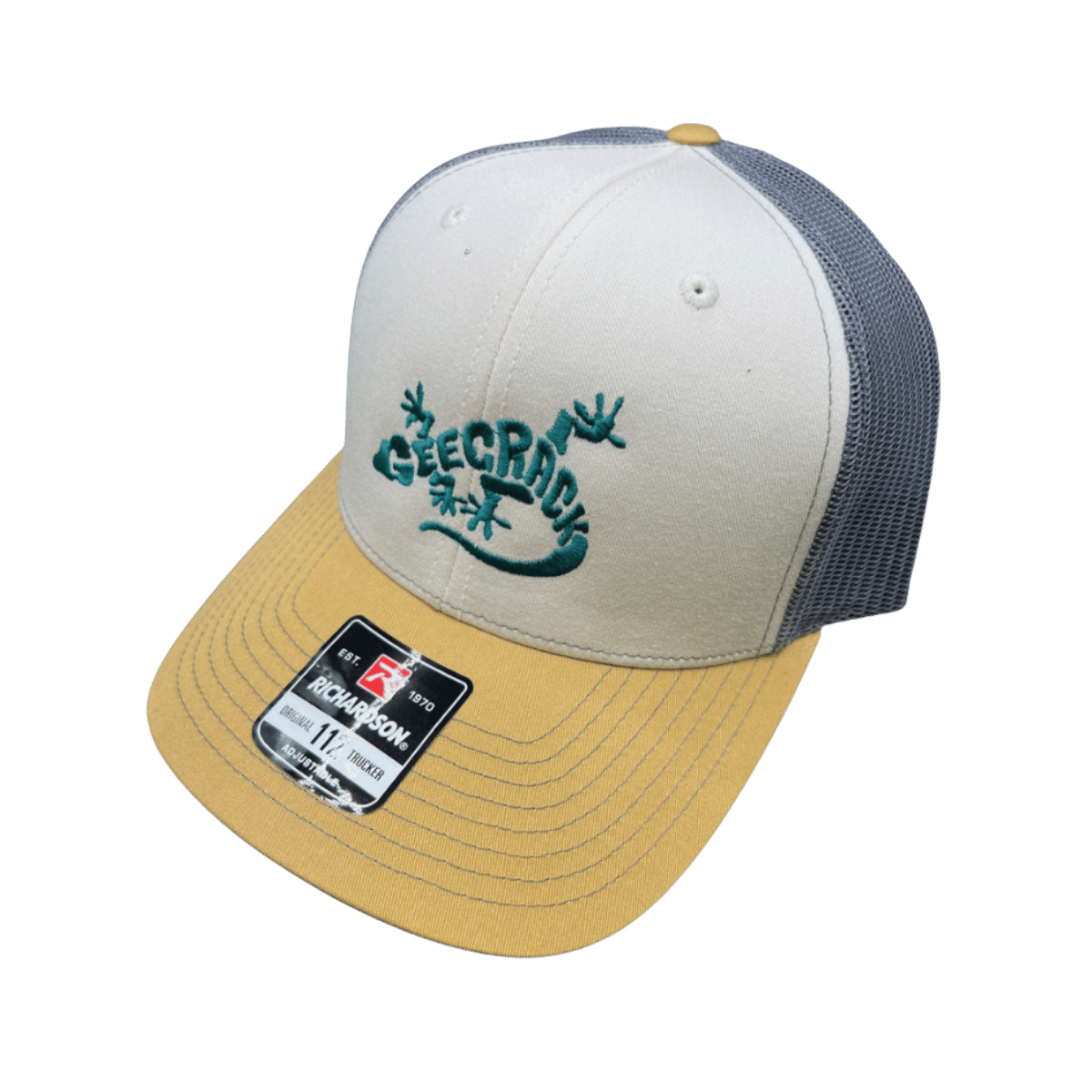 GEECRACK GEKKO LOGO HAT BEIGE_GREEN
