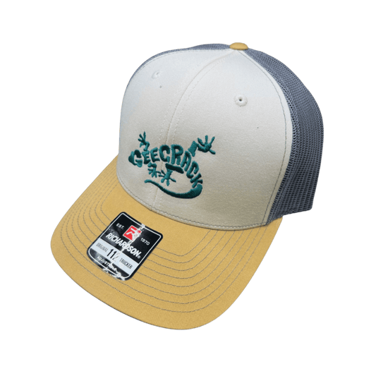 GEECRACK GEKKO LOGO HAT BEIGE_GREEN