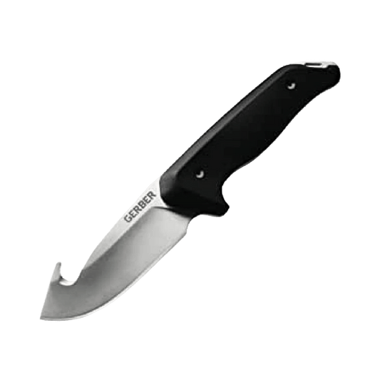 GERBER MOMENT FIXED BLADE GUT HOOK BLACK HANDLE