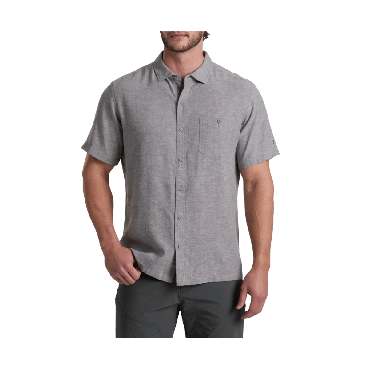 KUHL MEN'S GETAWAY SHORT SLEEVE - TITANIUM - FRONT VIEW