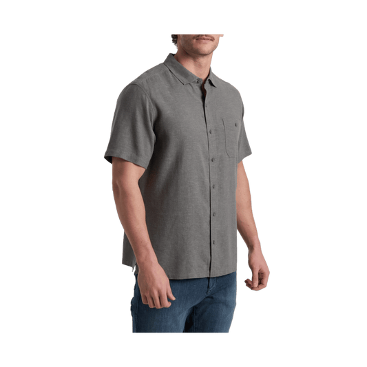 KUHL MEN'S GETAWAY SHORT SLEEVE - PEWTER GREEN - FRONT VIEW