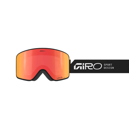 GIRO METHOD ASIAN FIT GOGGLES  BLACK STACKED + VIVID EMBER LENSE - STRAP VIEW