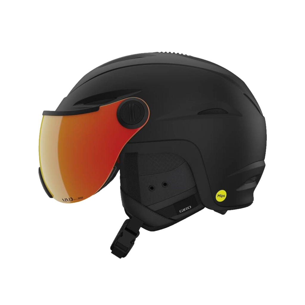 GIRO ADULT VUE MIPS VIVID SNOW HELMET - MATTE BLACK/VIVID HELMET_SIDE ANGLE