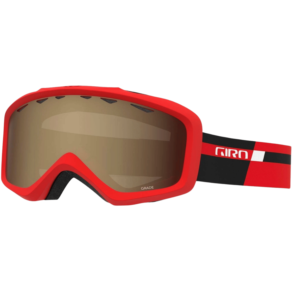 GIRO CHICO GOGGLE YOUTH SKI - BLACK RED PODIUM_FRONT SIDE ANGLE