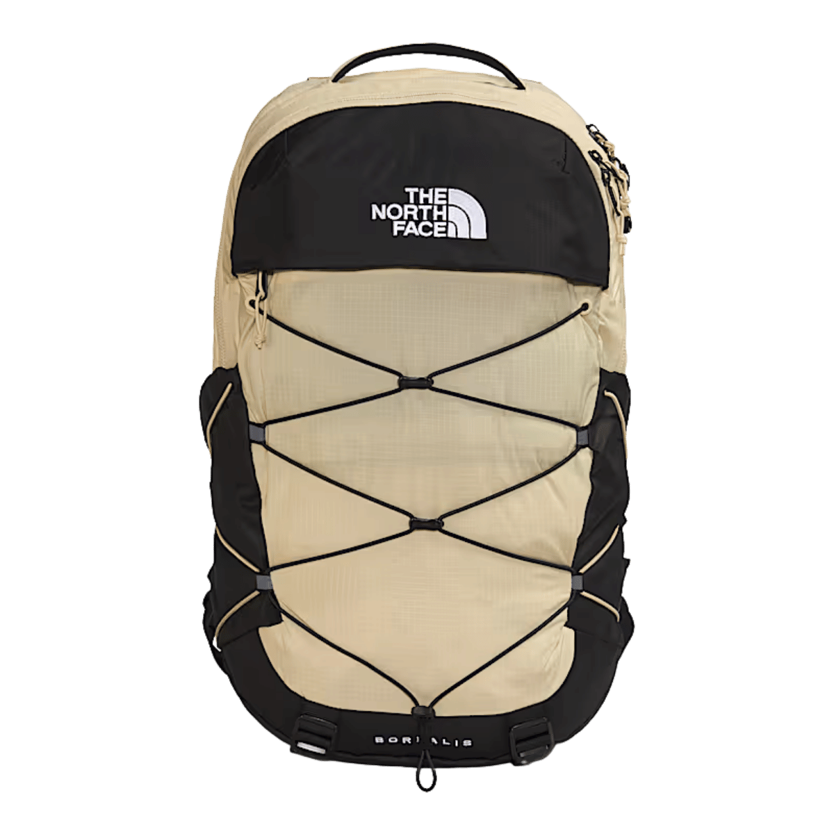 NORTFACE BOREALIS BACKPACK - GRAVEL/TNF BLACK FRONT