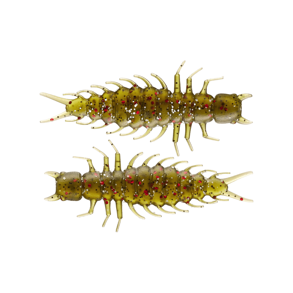 GREAT LAKES FINESSE JUICY HELLGRAMMITE 8PK GREEN PUMPKIN RED FLAKE IMAGE