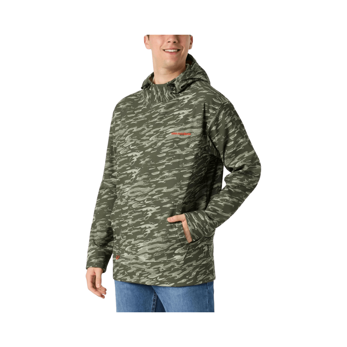 GRUNDENS KRYALL HOODIE- STONE LIQUID CAMO FRONT