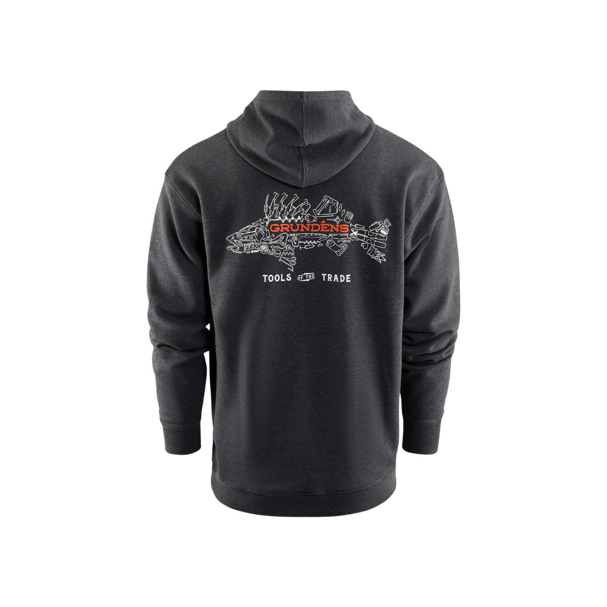GRUNDENS TOOLS OF THE TRADE ICE HOODIE- BLACK HEATHER BACK