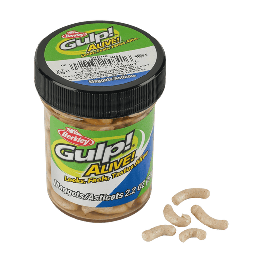 BERKLEY GULP ALIVE MAGGOT FISHING LURE 1 IN WHITE - 1