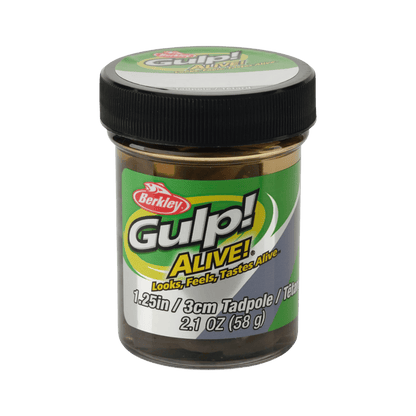 BERKLEY GULP ALIVE TADPOLE 1.25IN - SCENTED SOFT BAIT - SMOG-2.1