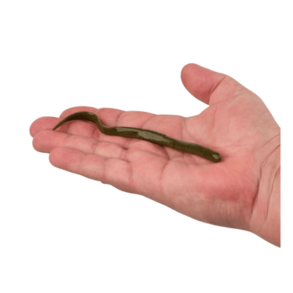 BERKLEY GULP! SR CRAWLER 12PK – SCENTED SOFT PLASTIC WORM - GREEN PUMPKIN - 7 IN - PRODUCT IN HAND