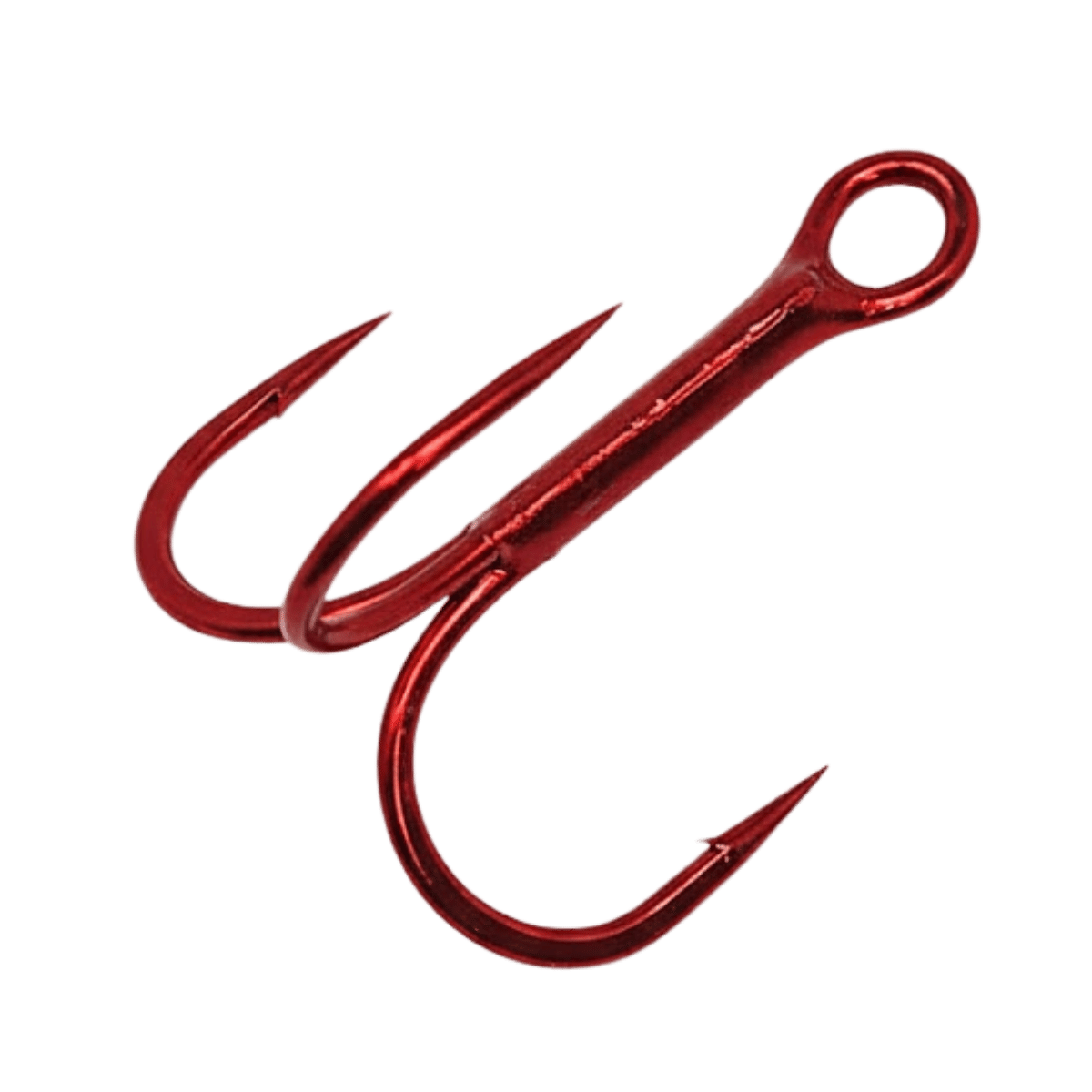 GAMAKATSU TREBLE HOOK ROUND BEND HOOK - RED SIZE 10