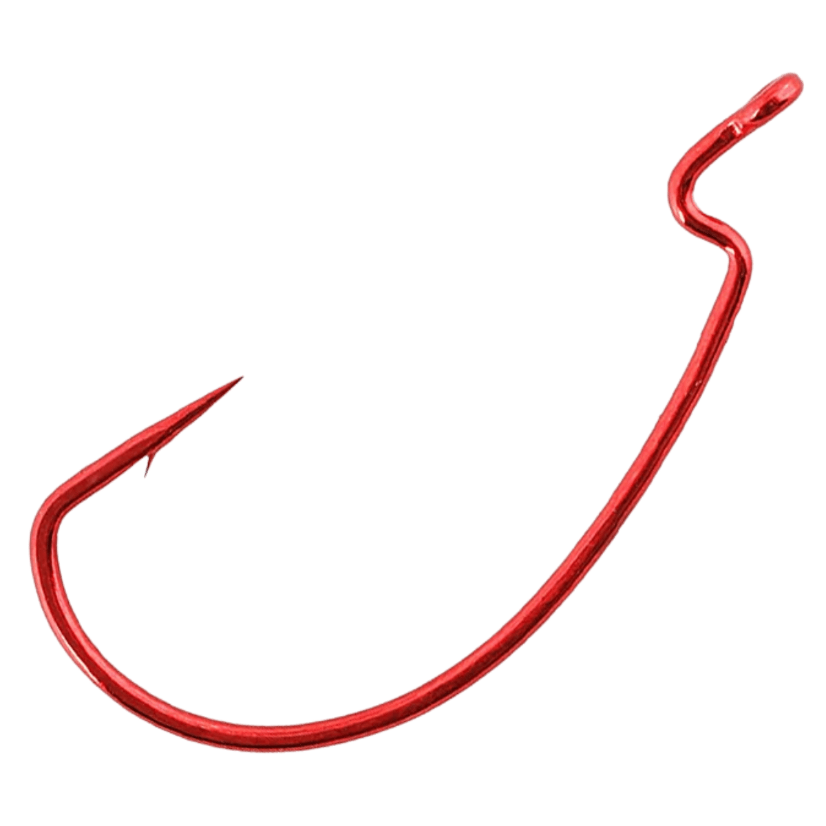 GAMAKATSU SUPERLINE OFFSET WORM HOOK - RED SIZE 2