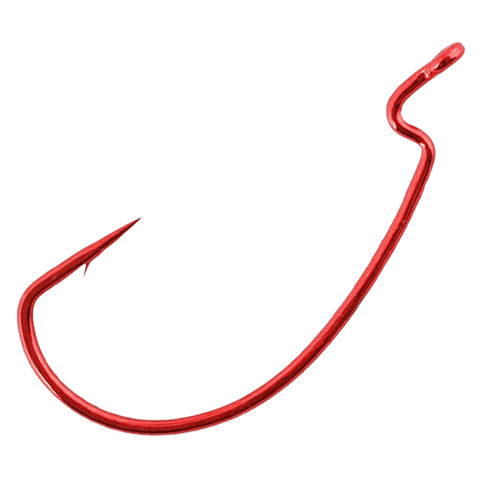 GAMAKATSU SUPERLINE OFFSET WORM HOOK - RED SIZE 2