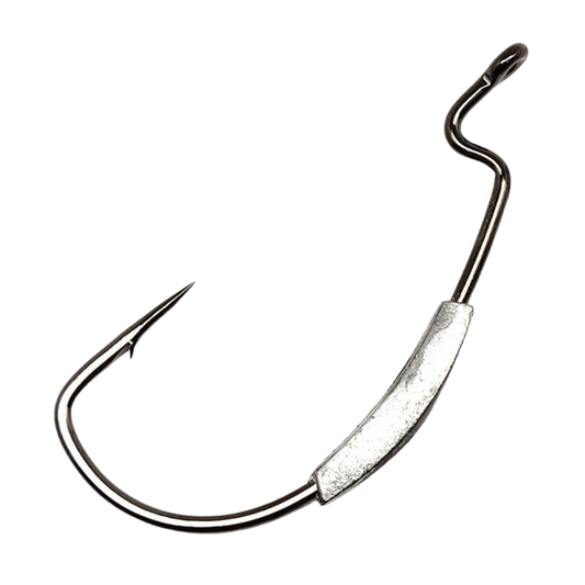 GAMAKATSU WORM SUPERLINE (EWG) WEIGHTED HOOK - BLACK 5/0 - 1/8