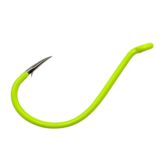 GAMAKATSU OCTOPUS HOOK 25PK - FLUORESCENT GREEN SIZE 8