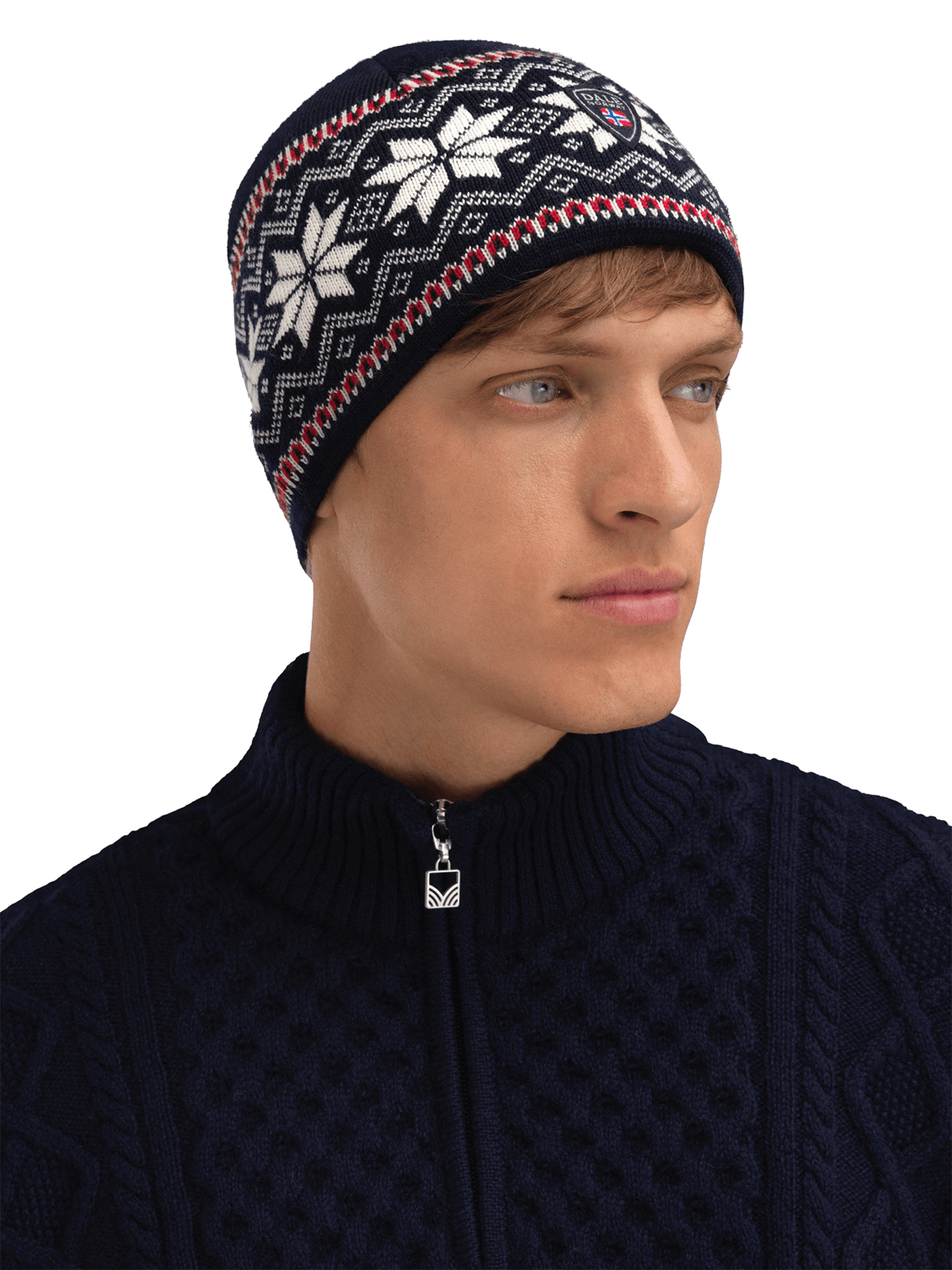 DALE OF NORWAY GARMISCH HAT - OFFWHITE RED man model