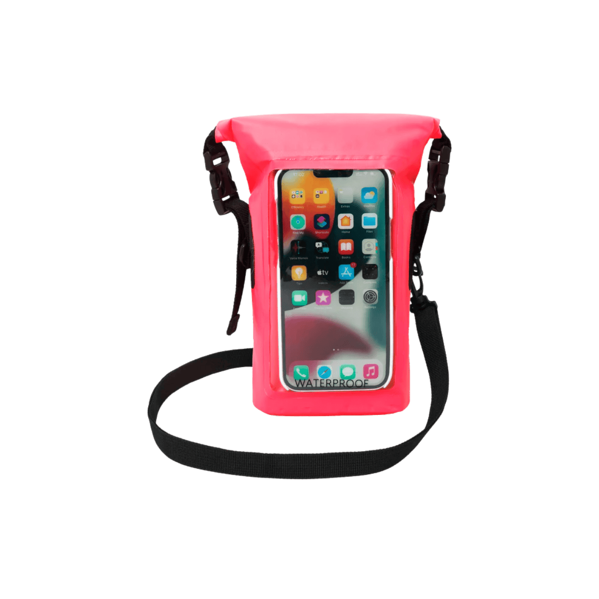 GECKO BRANDS WATERPROOF PHONE TOTE - NEON PINK