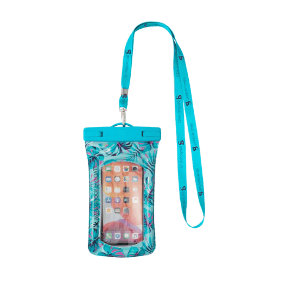 GECKO BRANDS FLOAT PHONE DRY BAG - BLUE PALM