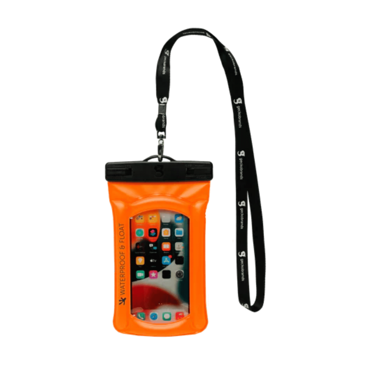 GECKO BRANDS FLOAT PHONE DRY BAG - NEON ORANGE