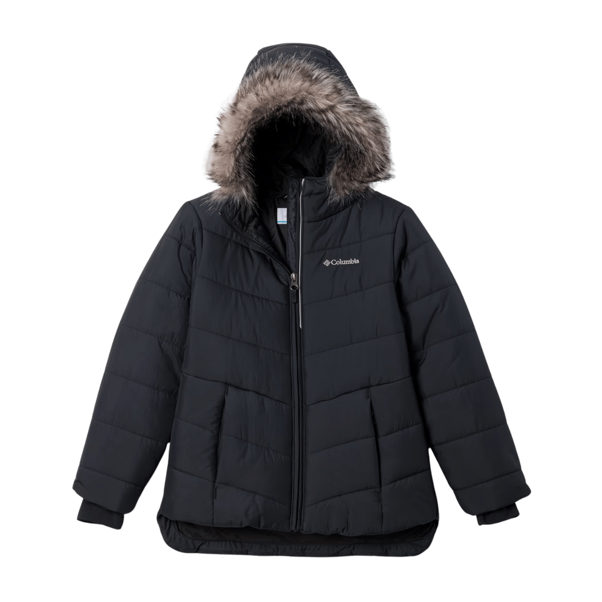 COLUMBIA GIRLS' KATELYN CREST III HOODED JACKET - BLACK - FRONT