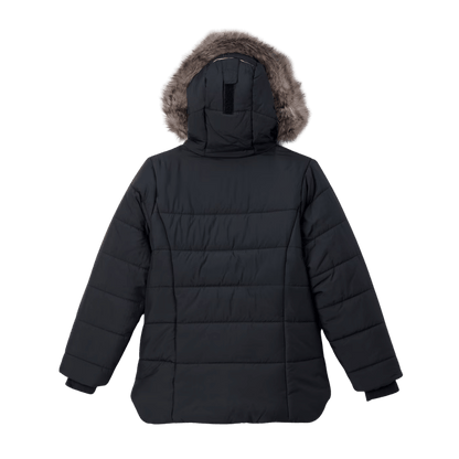 COLUMBIA GIRLS' KATELYN CREST III HOODED JACKET - BLACK - BACK