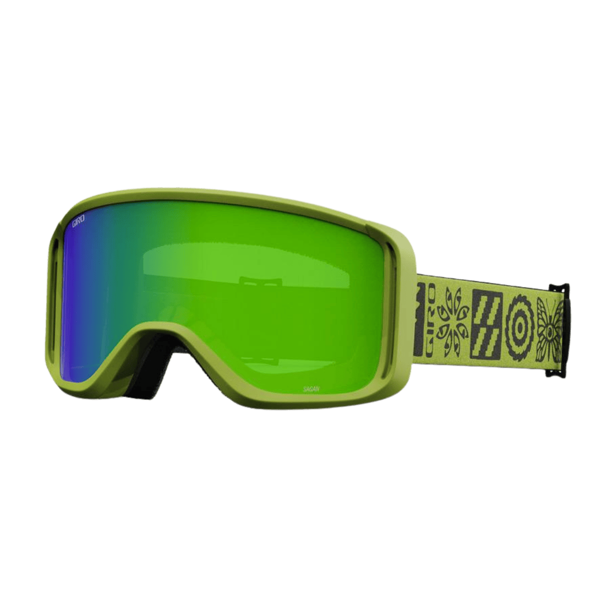 GIRO SAGEN GOGGLES WITH BONUS LENS - GLOW GREEN  SHELTER - LODEN/YELLOW