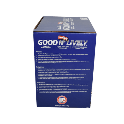 GOOD N' LIVELY PREMIXED WORM BEDDING IN A BAG - 10 LB. other side of box