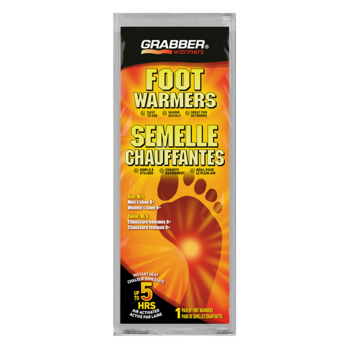 GRABBER FOOT WARMER 5 HOUR SM/MD