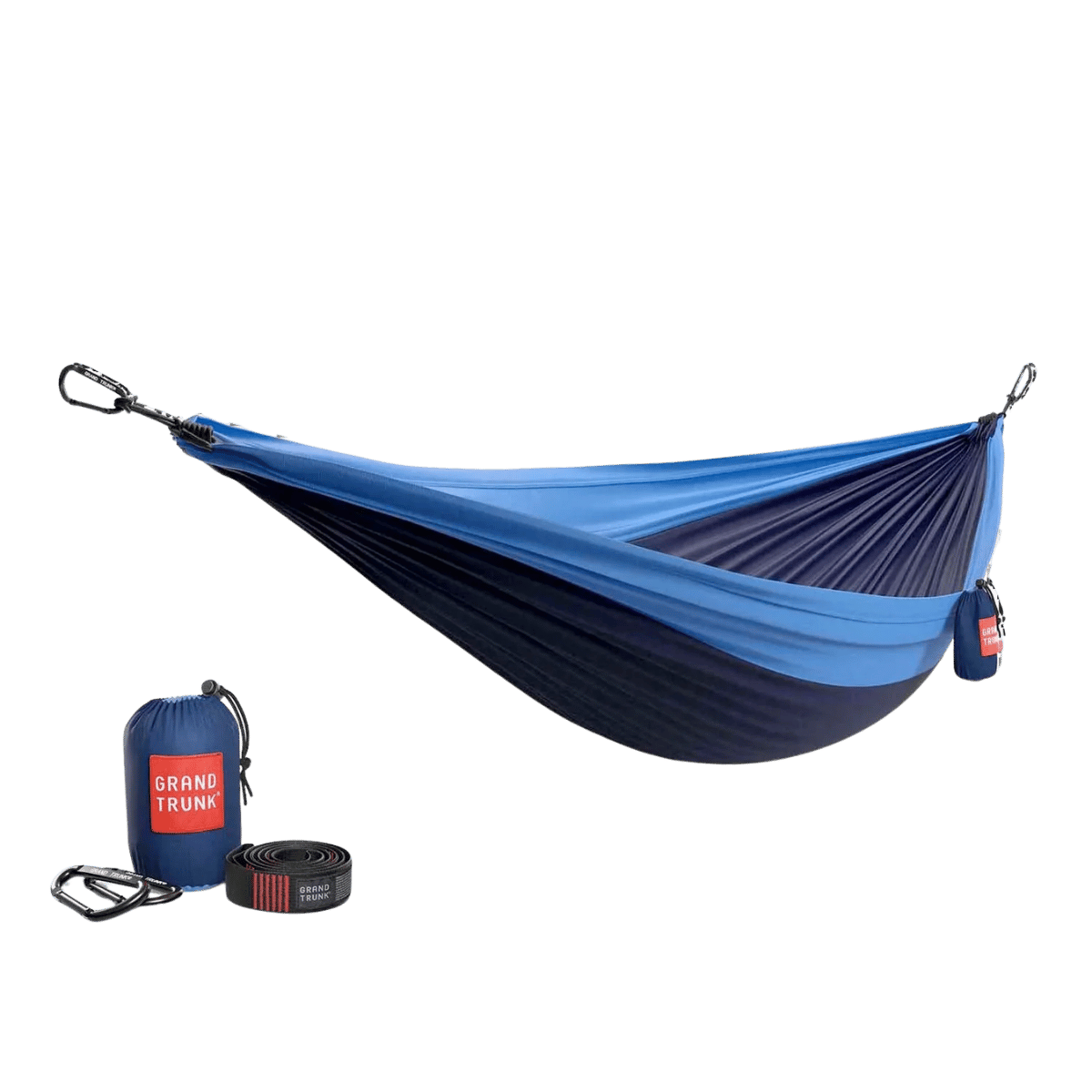 GRAND TRUNK DOUBLE DELUXE HAMMOCK WITH STRAPS NAVY/LIGHT BLUE