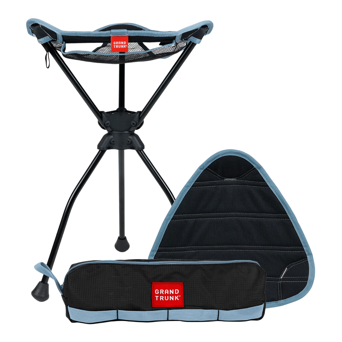 GRANDTRUNK COMPASS 360 XL SWIVEL STOOL BLACK SET VIEW