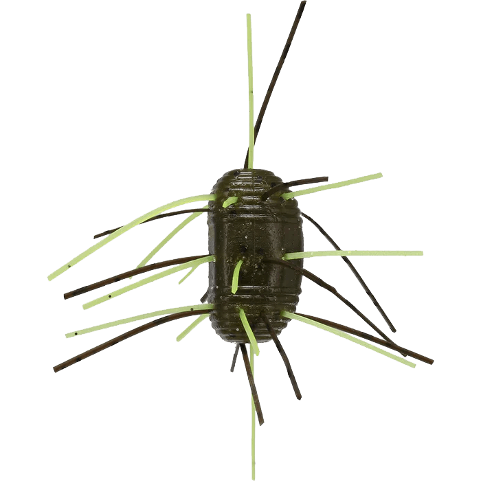 YAMAMOTO FUZZY NUT 6PK green pumpkin black flake chartreuse 