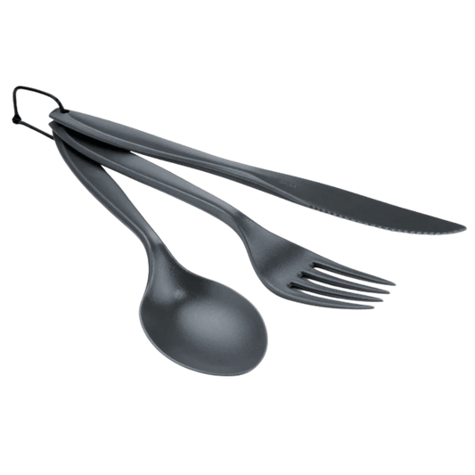 GSI OUTDOORS 3PC RING CUTLERY SET - GREY