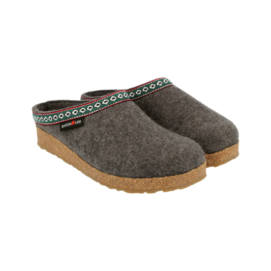 HAFLINGER W GRIZZLY ZIG ZAG CLOG SILVER GRAY