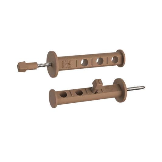 HALF RACK HUNTER HANGER 2 PACK - BROWN_SIDE VIEW ANGLE