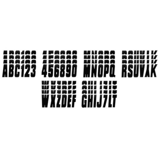 HARDLINE PRODUCTS BOAT LETTERING SOLID 3″ REGISTRATION KIT 350 - BLACK