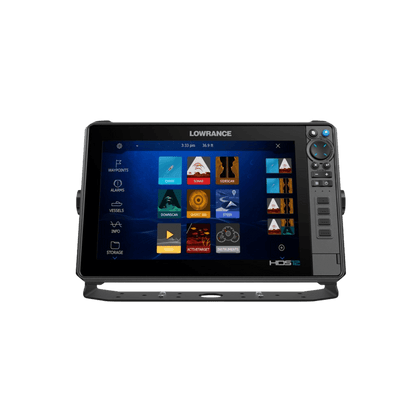 LOWRANCE HDS-12 PRO – USA/CAN CHARTS WITH ACTIVE IMAGING 3-IN-1 TRANSDUCER - FRONT VIEW