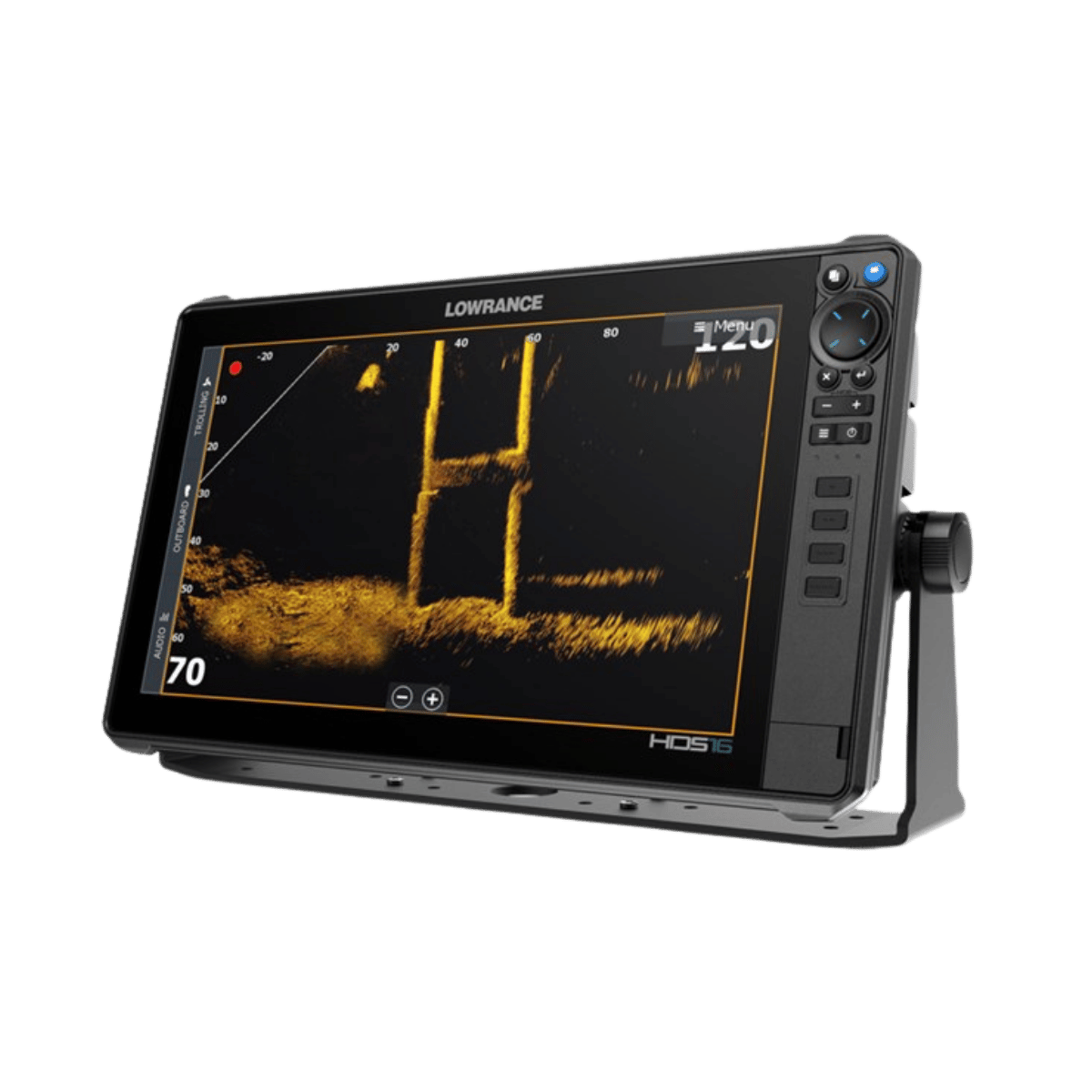 LOWRANCE HDS PRO 16 US/CAN MULTIFUNCTION DISPLAY WITH C-MAP DISCOVER_ANGLED SIDE VIEW