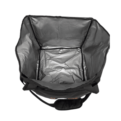 HEAT HOG 18K TRAVEL BAG WITH STRAP - BLACK - TOP VIEW OPEN