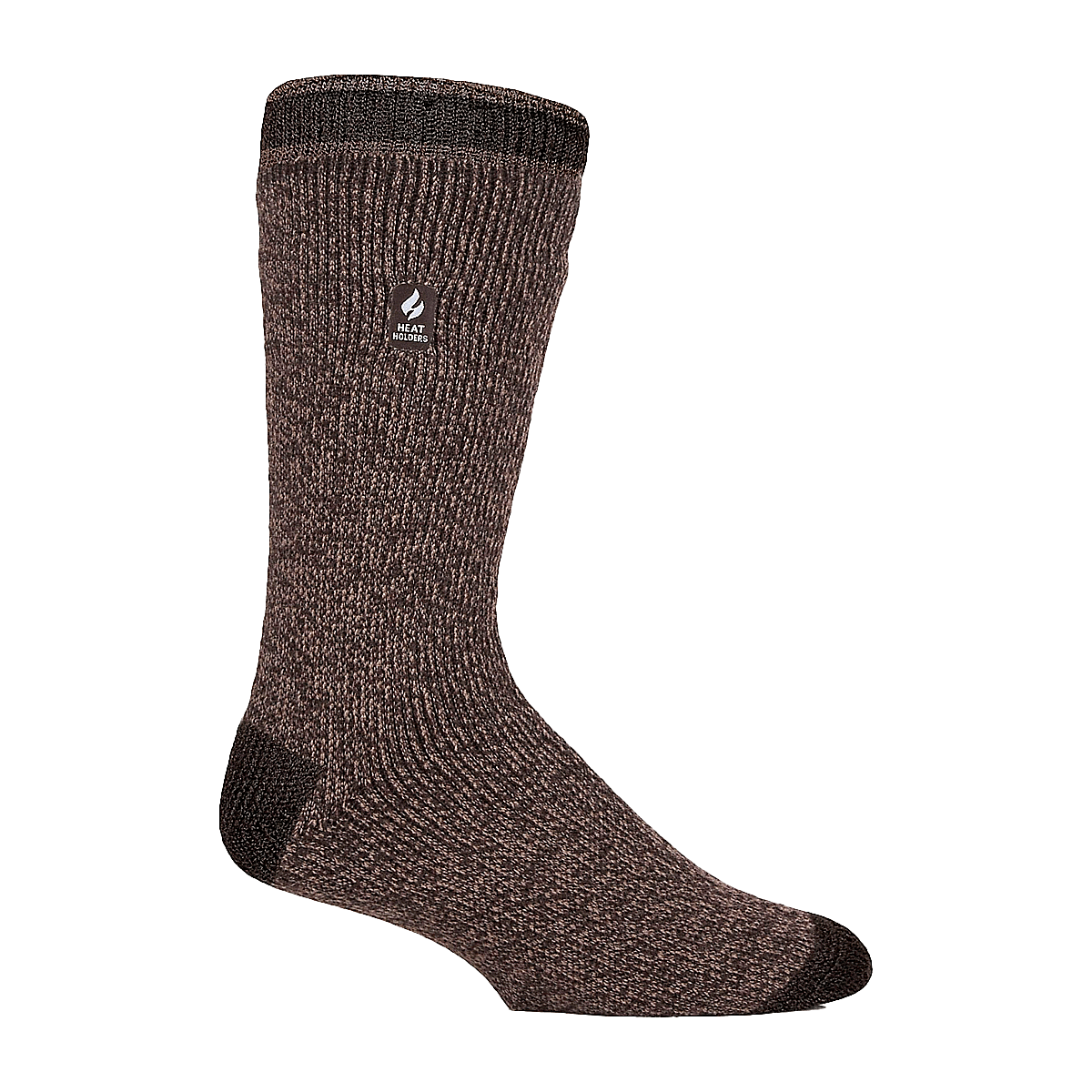 HEAT HOLDERS DOMINIC TWIST HEEL & TOE CREW SOCKS EARTH BROWN