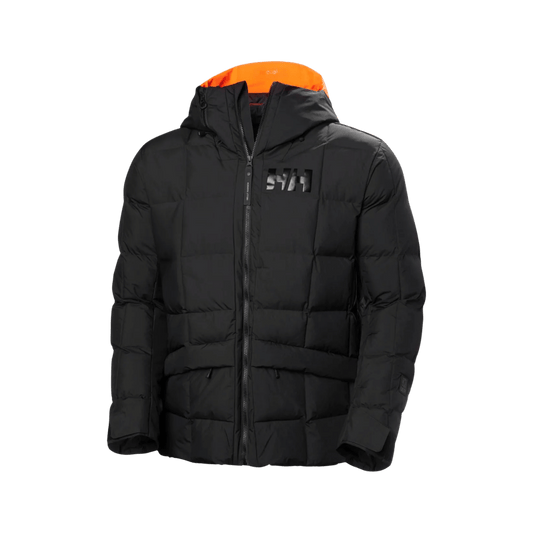 HELLY HANSEN MEN'S EMIKO RIDABLE PUFFY JACKET - BLACK, FRONT ANGLE, MD, LG, XL, XXL