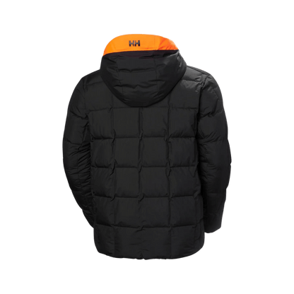 HELLY HANSEN MEN'S EMIKO RIDABLE PUFFY JACKET - BLACK, BACK ANGLE, MD, LG, XL, XXL