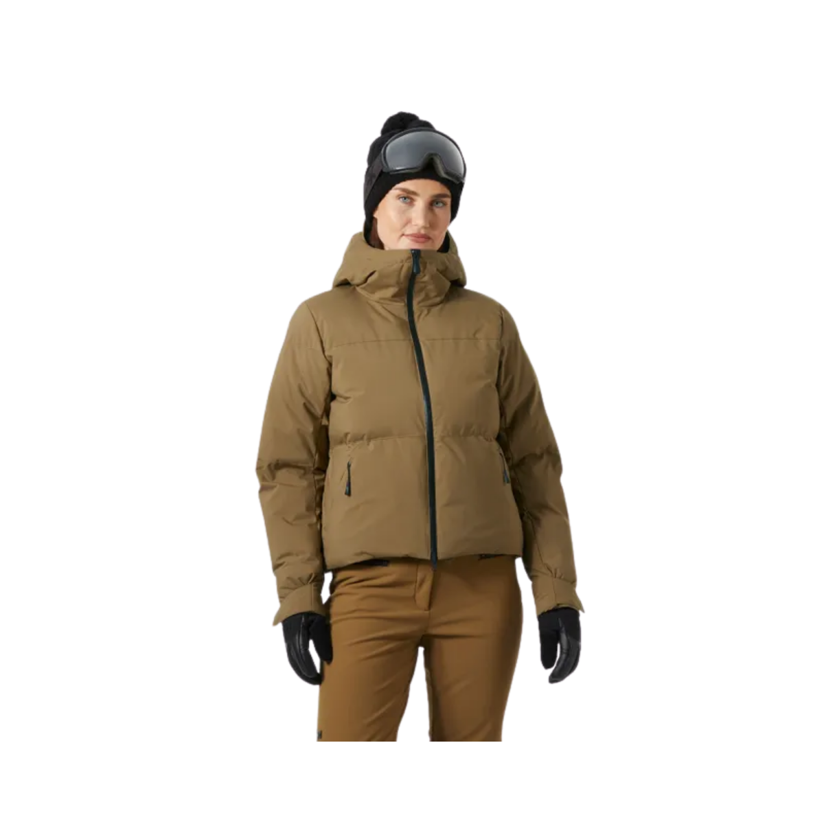 HELLY HANSEN W NORA SHORT PUFFY JACKET SEPIA PRINT