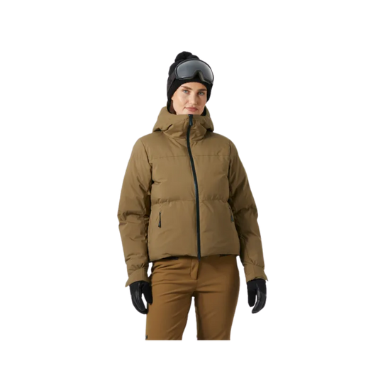 HELLY HANSEN W NORA SHORT PUFFY JACKET SEPIA PRINT