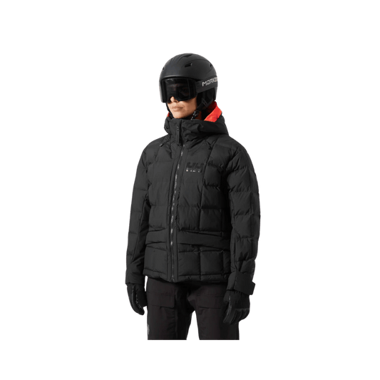 HELLY HANSEN WOMEN'S EMIKO RIDABLE PUFFY JACKET - BLACK, FRONT ANGLE, SM, MD, LG, XL