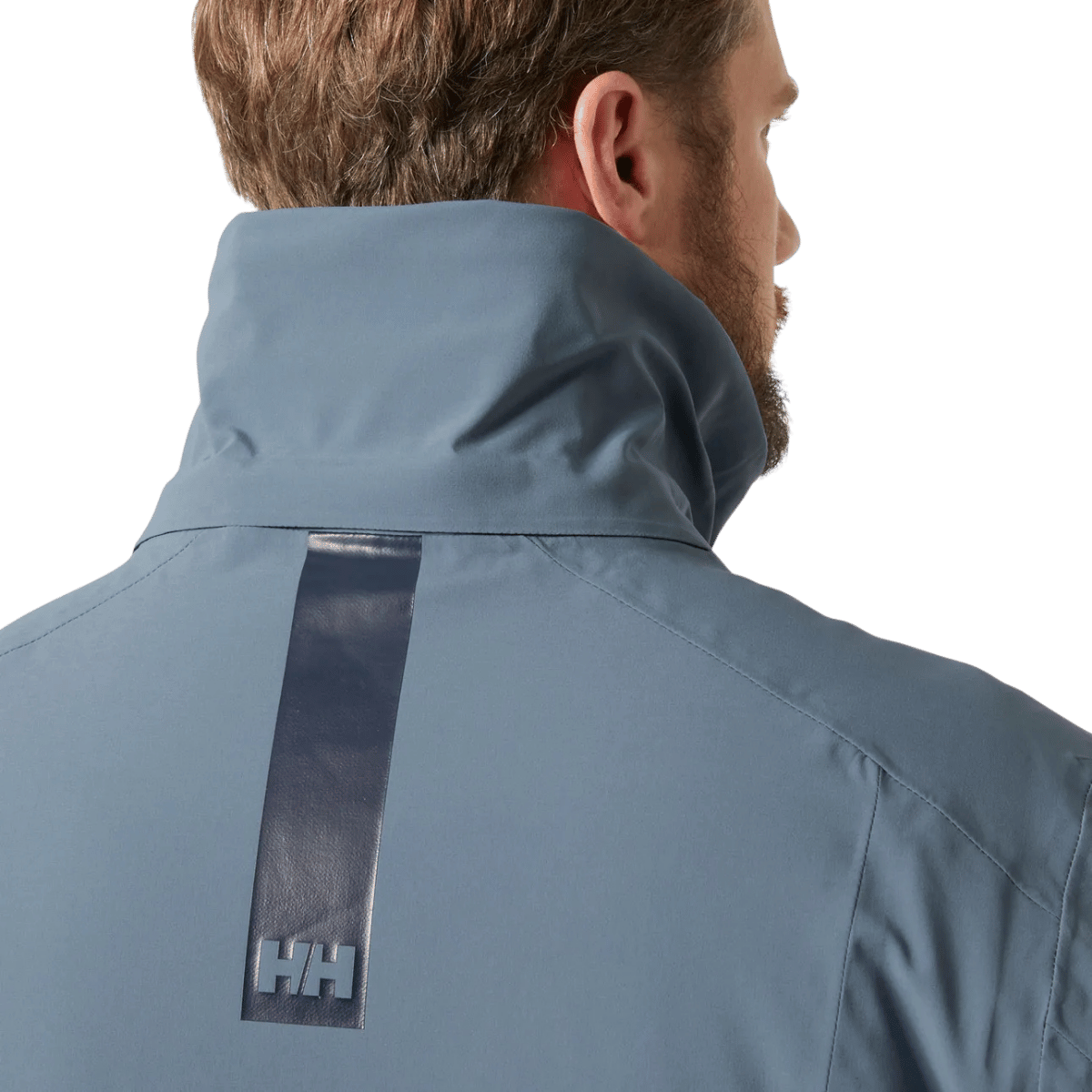 HELLY HANSEN ALPHA 4.0 MENS INSULATED SKI JACKET - WASHED NAVY_BACK ANGLE MODEL