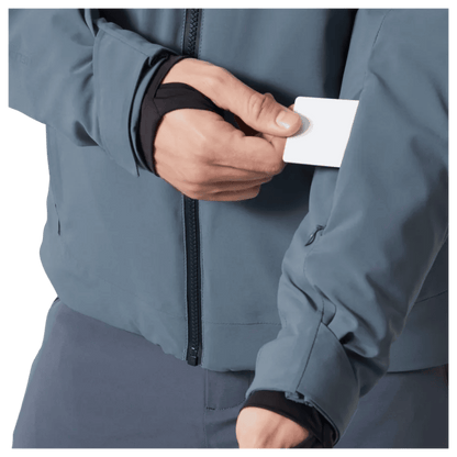 HELLY HANSEN MEN'S ALPHA 4.0 INSULATED SKI JACKET - WASHED NAVY - ARM POCKET