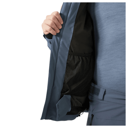 HELLY HANSEN MEN'S ALPHA 4.0 INSULATED SKI JACKET - WASHED NAVY - RIGHT INSIDE POCKET
